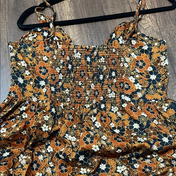 GAP Floral Maxi Dress in Black and Orange